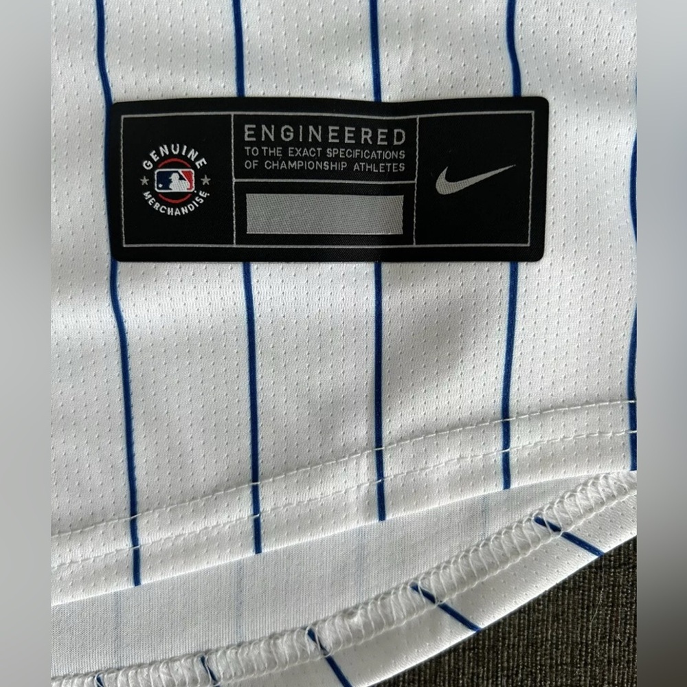 Nike Authentic Pinstripe Chicago Cubs Kyle Tucker #30 MLB Jersey Men’s Sz M - Picture 6 of 8